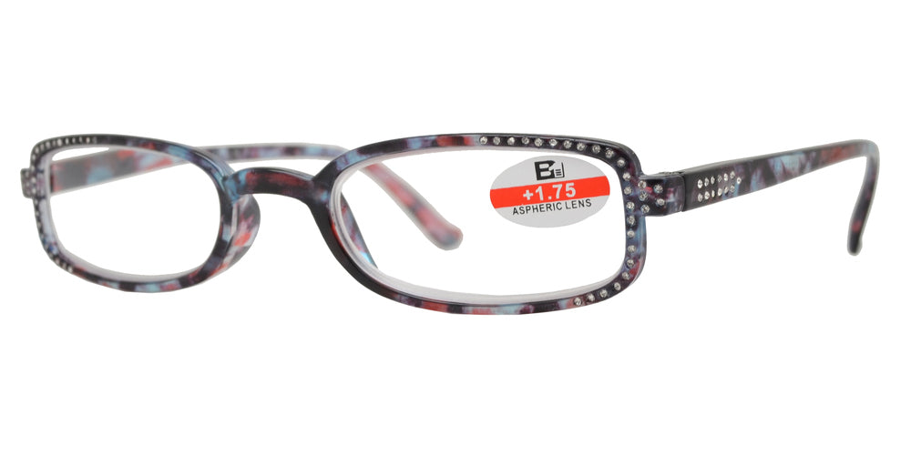 DS-RS 1128 - Lentes de lectura rectangulares pequeños de plástico con acabado mármol