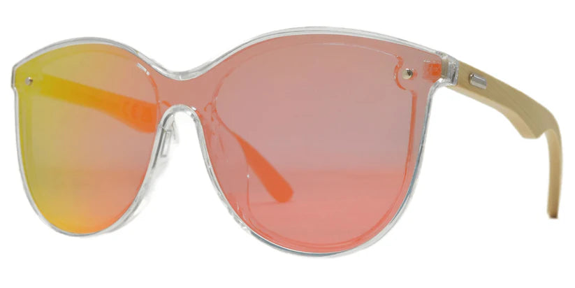 DS-7982 Bamboo - Lentes Cat Eye de plástico con estilo vintage y varillas de bamboo