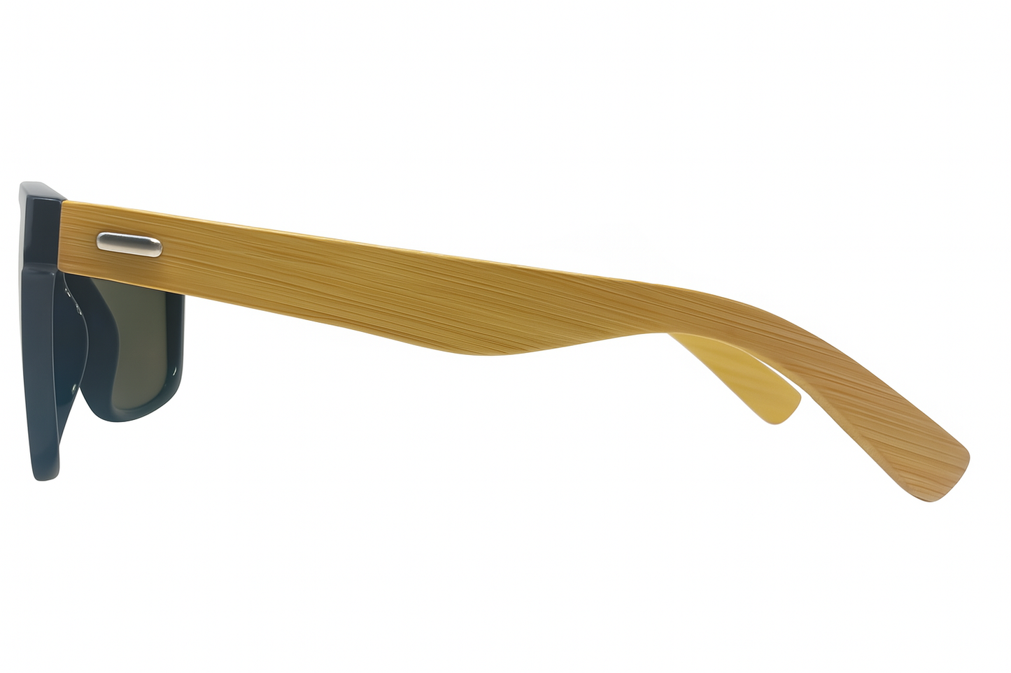 EK-1523 – Lentes de Sol Estilo Wayfarer Polarizados con Armazón Negro y Patas de Bambú Natural