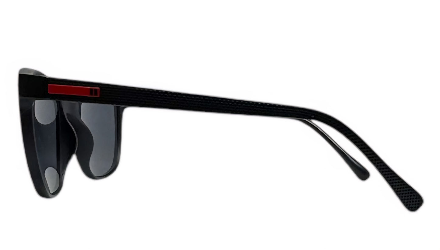 EK-78007 - 😎  Lentes de Sol  Diseño Rectangular Deportivo con Detalle Rojo de Alto Impacto
