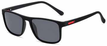 EK-78007 Rectangulares Deportivos con Detalle Rojo – Negro mate con rojo (C2)