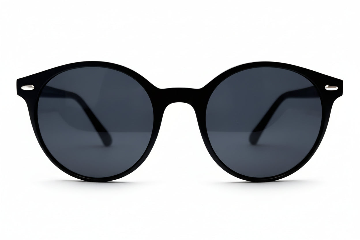 EK-78009 - 😎  Lentes de Sol  Diseño Redondo Moderno con Toque Urbano y Detalle Rojo **Precio por docena**