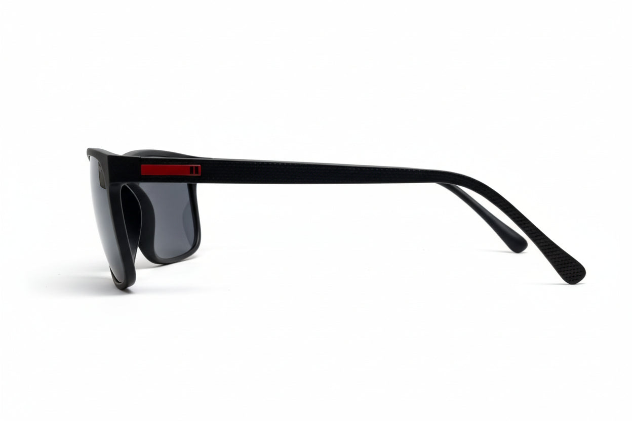 EK-78011 - 😎  Lentes de Sol  Diseño Cuadrado Moderno con Estilo Urbano y Detalle Rojo **Precio por docena**