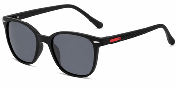 EK-78011 Cuadrados con Detalle Rojo – Negro mate con vino (C2)