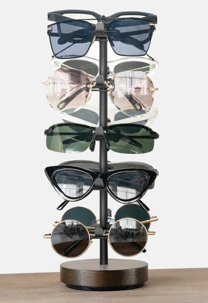 EK-002EX  Exhibidor vertical giratorio para lentes – Doble cara, capacidad para 10 piezas