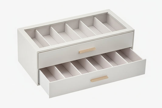 EK-004EX Organizador exhibidor para lentes con cajón y tapa transparente