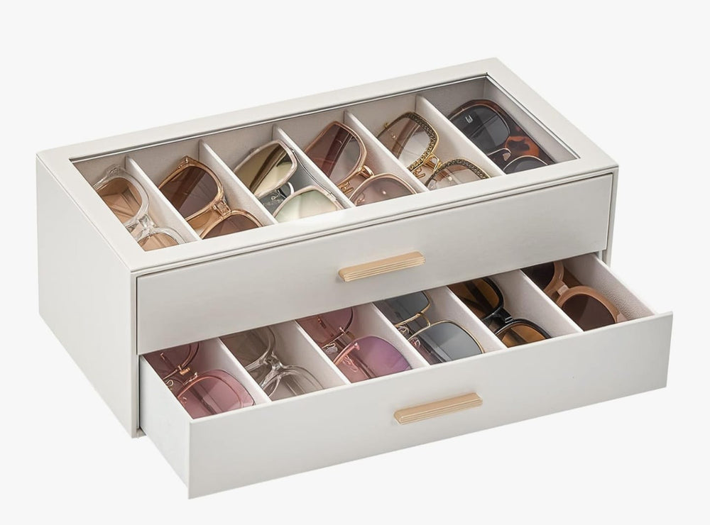 EK-004EX Organizador Exhibidor para Lentes con Cajón y Tapa Transparente