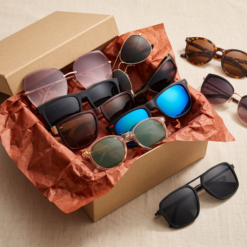 Caja con docena sorpresa de lentes de sol surtidos