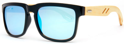 DS-8020 Bamboo - Lentes de sol rectangulares con diseño ecológico y marco de bambú