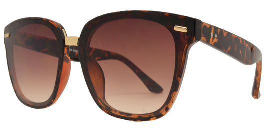 DS-7963 - Lentes cuadrados Horn Rimmed con puente metálico y mica plana