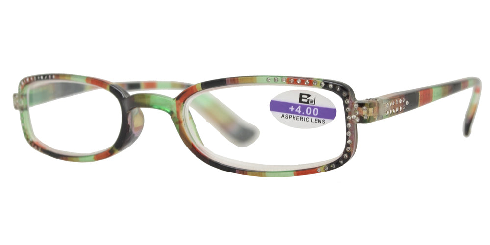 DS-RS 1128 - Lentes de lectura rectangulares pequeños de plástico con acabado mármol
