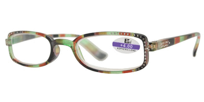 DS-RS 1128 - Lentes de lectura rectangulares pequeños de plástico con acabado mármol