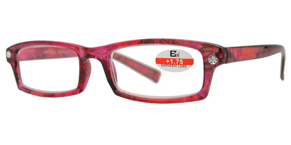 DS-RS 1126 - Lentes de lectura rectangulares en plástico acabado mármol con pedrería