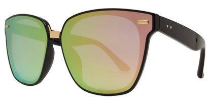 DS-7963 - Lentes cuadrados Horn Rimmed con puente metálico y mica plana