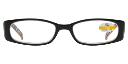 DS-RS 1118 - Lentes de lectura rectangulares de plástico con varillas decoradas