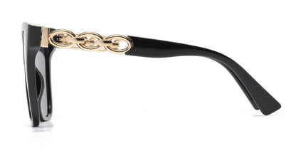 DS-5260 - Lentes estilo mariposa con cadena decorativa para mujer y diseño cuadrado