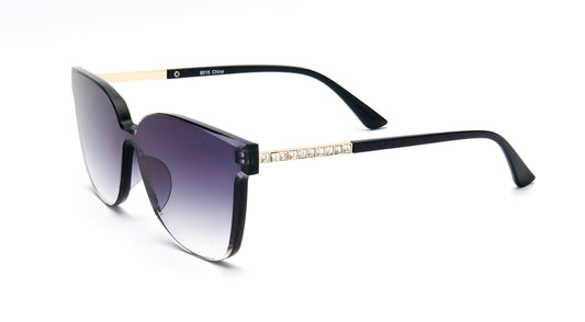 DS-8015 - Lentes de sol sin montura con lente de una sola pieza y pedrería