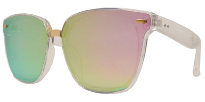 DS-7963 - Lentes cuadrados Horn Rimmed con puente metálico y mica plana