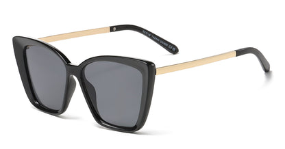 DS-8010 - Lentes Cat Eye cuadrados de plástico con varillas metálicas y diseño audaz