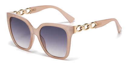 DS-5260 - Lentes estilo mariposa con cadena decorativa para mujer y diseño cuadrado