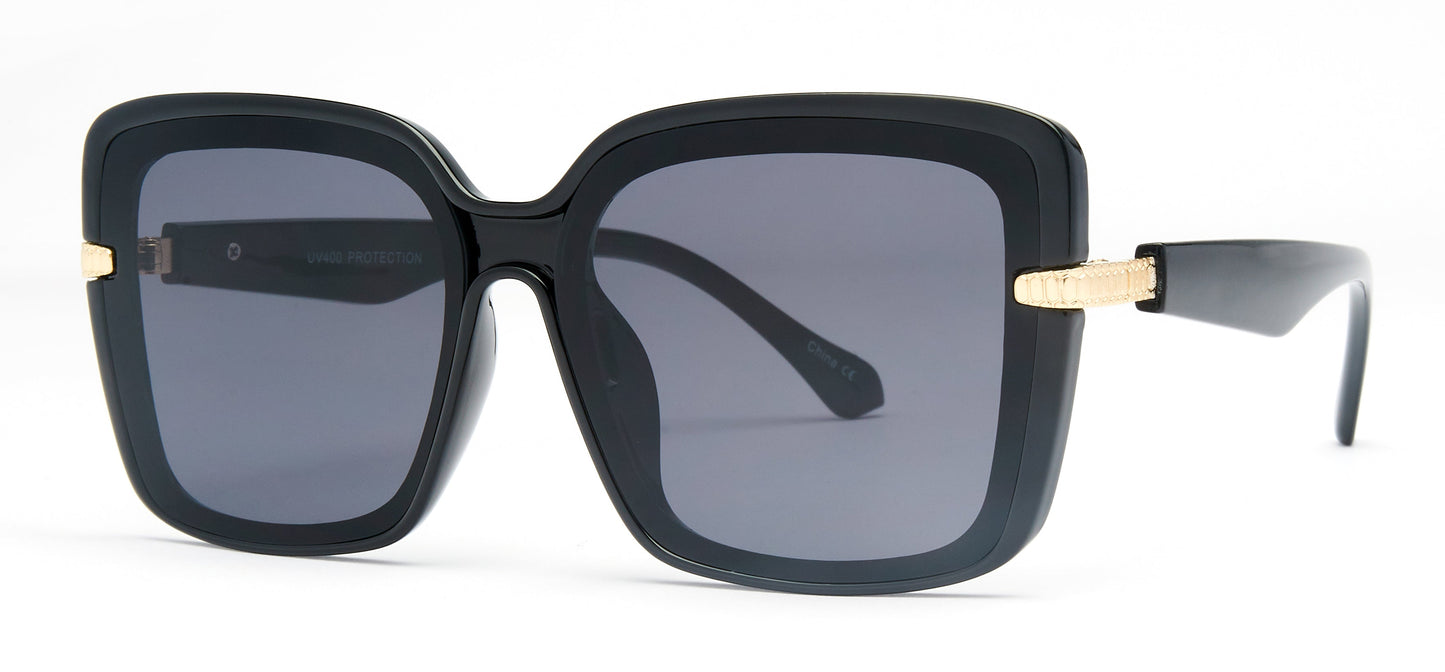DS-8136 - Lentes cuadrados con mica plana y diseño moderno en plástico