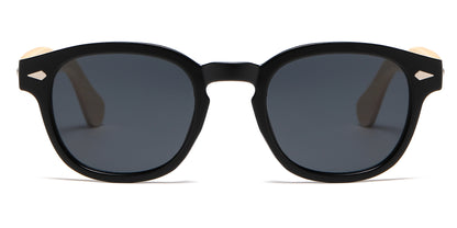 DS-5259 Bamboo - Lentes redondos de plástico con puente tipo keyhole y varillas de bambú