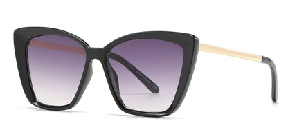 DS-8010 - Lentes Cat Eye cuadrados de plástico con varillas metálicas y diseño audaz