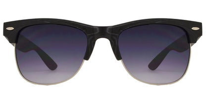 DS-7912 - Lentes de sol media montura estilo Horn Rimmed con acabado efecto madera