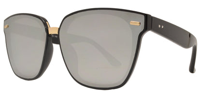 DS-7963 - Lentes cuadrados Horn Rimmed con puente metálico y mica plana