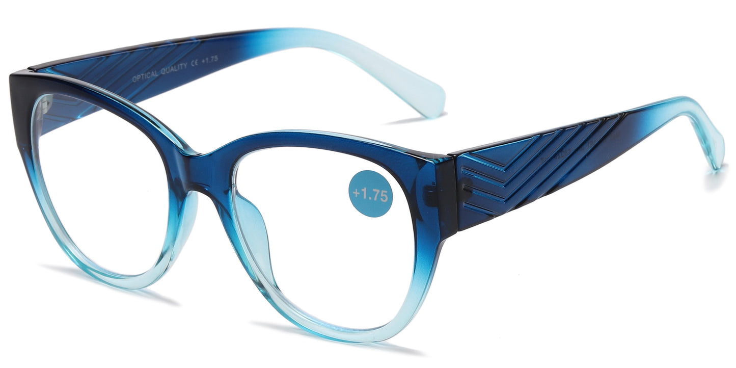 DS-RS 1251 - Lentes de lectura grandes estilo cat eye de plástico