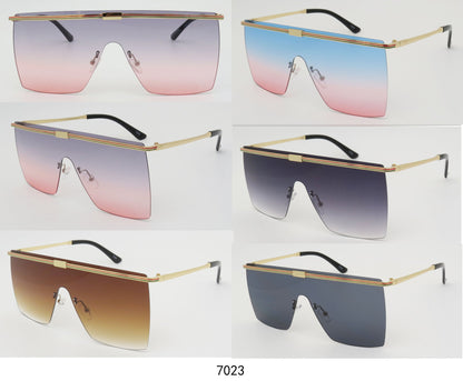 DS-7023 - Lentes sin montura metálicos de una sola pieza estilo Flat Top