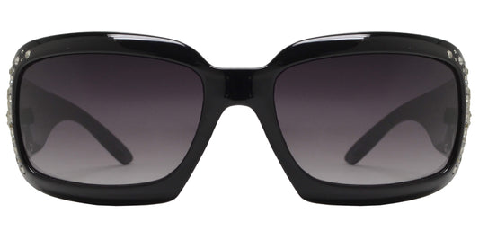 DS-7674 - Lentes rectangulares gruesos con pedrería y adorno en forma de cruz