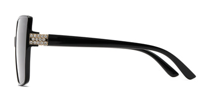 DS-8025 - Lentes estilo mariposa de moda con piedras brillantes y marco plástico