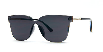 DS-8015 - Lentes de sol sin montura con lente de una sola pieza y pedrería