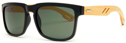 DS-8020 Bamboo - Lentes de sol rectangulares con diseño ecológico y marco de bambú