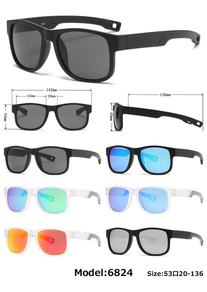 DS-6824 - Lentes deportivos con marco transparente y mica espejo de color