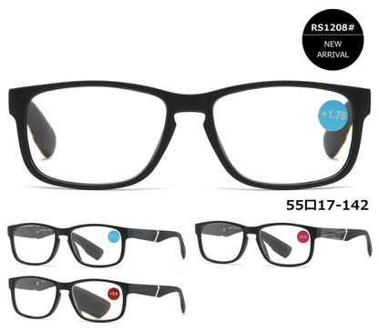 DS-RS 1208 - Lentes de lectura rectangulares en plástico con bisagras flexibles