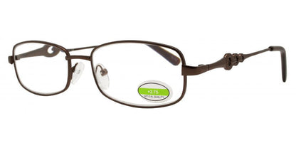 DS-RS 1203 - Lentes de lectura metálicos ovalados con detalle de cadena en varillas