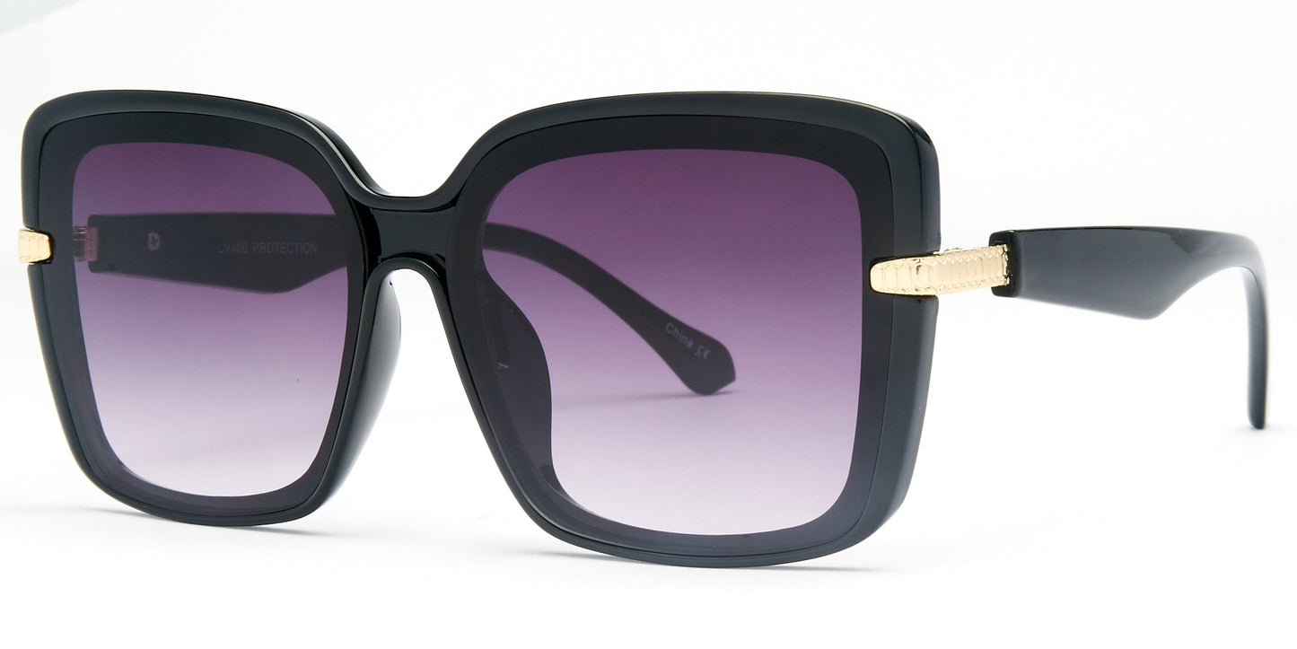 DS-8136 - Lentes cuadrados con mica plana y diseño moderno en plástico