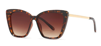 DS-8010 - Lentes Cat Eye cuadrados de plástico con varillas metálicas y diseño audaz