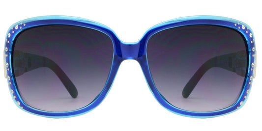 DS-7521 BX - Lentes cuadrados con marco transparente, pedrería y detalles en cadena