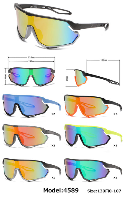 DS-4589 - Lentes deportivos para niños con lente tipo escudo de una sola pieza y marco plástico