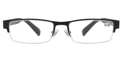 DS-RS 1266 +1.50 Black - Lentes de lectura media montura metálicos con marco grueso color Black (+1.50)
