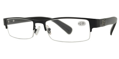 DS-RS 1266 - Lentes de lectura metálicos media montura estilo Horn Rimmed