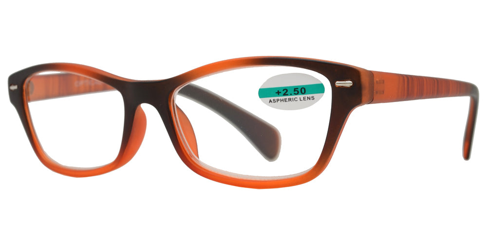 DS-RS 1124 - Lentes de lectura Cat Eye Horn Rimmed de plástico en dos tonos