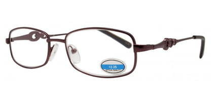 DS-RS 1203 - Lentes de lectura metálicos ovalados con detalle de cadena en varillas