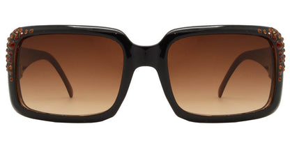 DS-7374 - Lentes de sol cuadrados para mujer con armazón grueso y pedrería