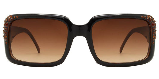 DS-7374 - Lentes de sol cuadrados para mujer con armazón grueso y pedrería