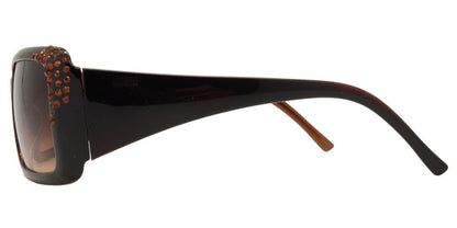 DS-7374 - Lentes de sol cuadrados para mujer con armazón grueso y pedrería