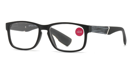 DS-RS 1208 - Lentes de lectura rectangulares en plástico con bisagras flexibles